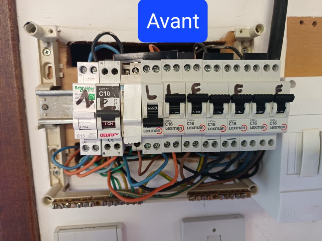 Tableau électrique avant intervention électricien Néoules