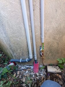 mise à la terre du coffret du lavoir